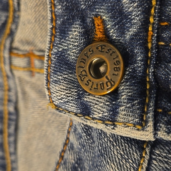 Paris Blues Jeans Womens Size 17 Light Blue Distressed Flare Leg - Picture 2 of 14